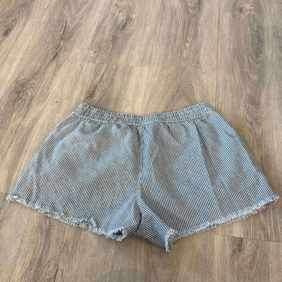 Aerie Blue Jean Shorts with Frayed Hem size small - Picture 7 of 8